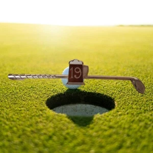 Stratton VINTAGE Tie Clip Golf/Beer 19 Gold Tone RETRO Ideal Gift For The Golfer - Picture 1 of 12