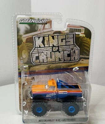 Greenlight Kings Of Crunch 1972 Chevy K-10 AM/PM Boss Blue Chase Novo Erro - Imagem 1 de 4