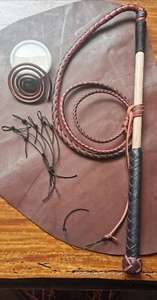 4ft 2 Tone Grey Species  leather Stock Whip - Picture 1 of 7