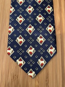 Mille Paris Handmade Krawatte Herren Golden Retriever Tie Hund Blau Rot - Bild 1 von 3