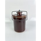 Brown Wire Lid Crock Jar Ceramic