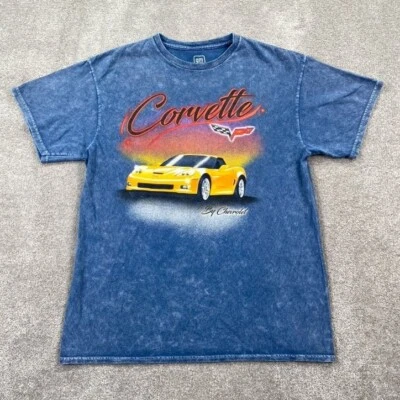 Camiseta GM Corvette Coche Oficial Talla S Azul Lavado Mineral Manga Corta Foto 1 de 4