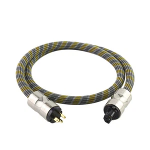 Audiophile Copper and Silver Mixed Cord US/EU Plug HIFI Audio Power Supply Cable - Picture 1 of 7
