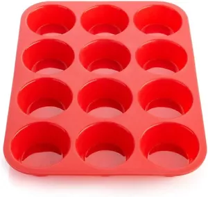 Silicone Muffin Pan - 12 Cups Regular Cupcake Pan - Picture 1 of 6