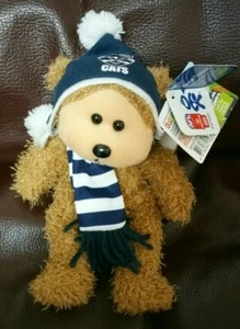 BEANIE KIDS YOSH THE GEELONG CATS SUPPORTER AFL BEAR - Picture 1 of 3