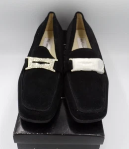 Women’s Daisy Fuentes Size 10M McKenna Black Leather Uppers Loafers Shoes - Picture 1 of 11
