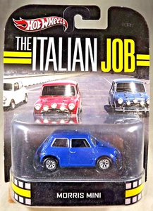 2013 Hot Wheels Retro Entertainment The Italian Job MORRIS MINI Blue w/RealRider - Picture 1 of 6