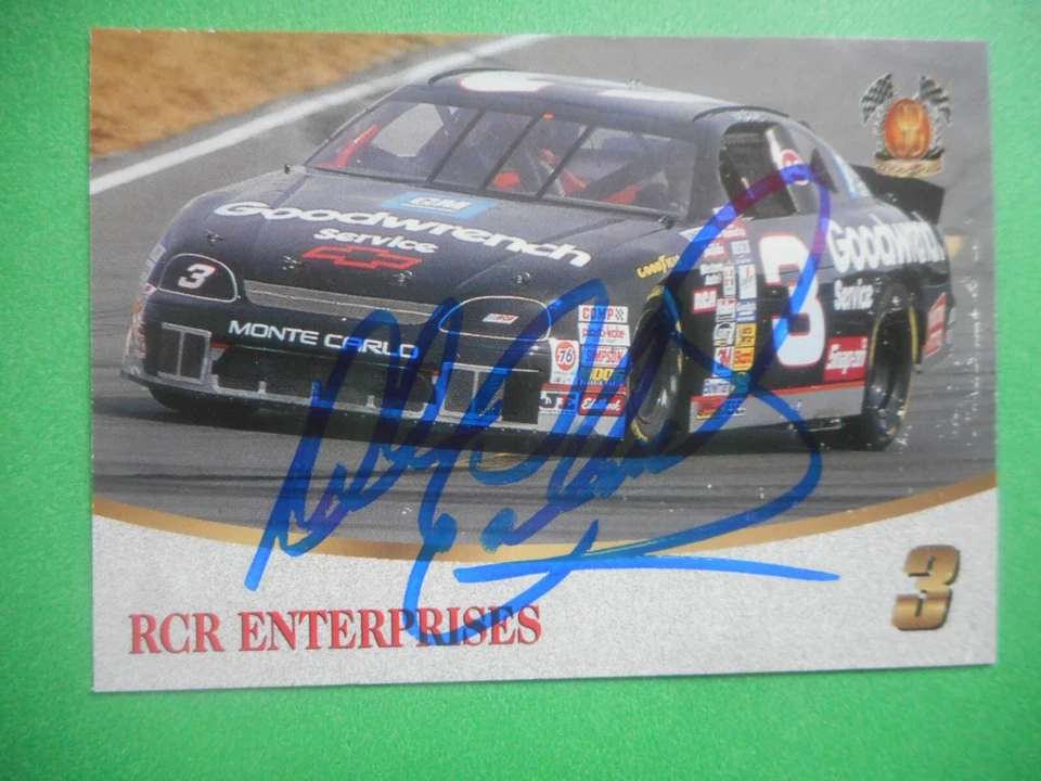 Dale Earnhardt Sr signed 1996 SCORE BOARD #3 RCR ENTERPRISES WC Nascar Card #47 - Image 1 of 3
