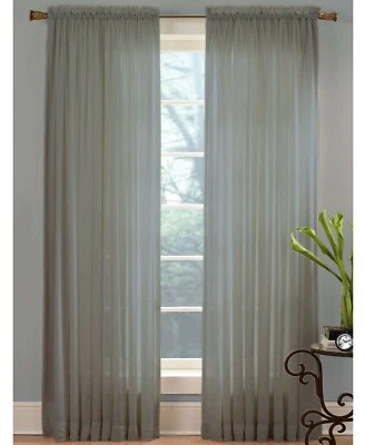 Cortinas Miller Sheer Angelica Voile 59" x 108" painel cortina janela - carvão - Imagem 1 de 4