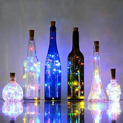 LED Light Wine Bottle Copper Wire String light bulb Cork Festival Party Decor RK - Image 1 of 4