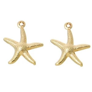 Adornos de playa con dije de estrellas de mar doradas - botones Shelly's - joyería artesanal - Imagen 1 de 2