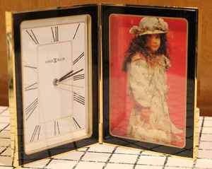 Reloj de Viaje Plegable Howard Miller con Marco de Fotos Cuarzo Funciona - Imagen 1 de 6