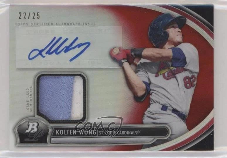 2013 Bowman Platinum Auto Relic Red Refractor /25 Kolten Wong #AR-KW Auto - Image 1 of 2