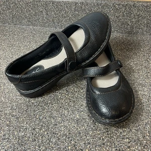 Born b.o.c Womens 7 M Black Leather Flats Comfort Casual Mary Jane Shoes Slip On - Bild 1 von 11