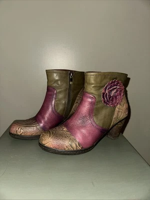 L’ARTISTE Spring Step Neske EU 37 Cuero Floral Botines EE. UU. 6.5 7 Botas Foto 1 de 4