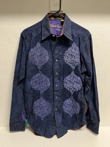 Robert Graham Limited Edition Langarm bestickt Knopf Hemd Flip Cuff - Bild 1 von 13