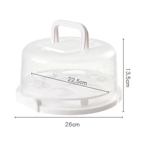 Cheesecake Container 7 Slot PP Round Cake Carrier Keeper With Transparent Lid❀ - Picture 1 of 12