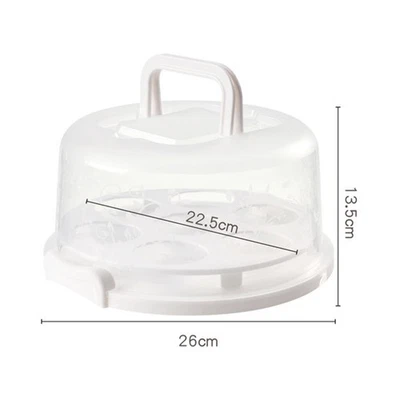 Cheesecake Container 7 Slot PP Round Cake Carrier Keeper With Transparent Lid❀ - Image 1 of 4