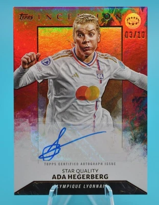 2023-24 Topps Inception Ada Hegerberg Star Quality Red Auto /10 SSP Rare! - Image 1 of 2