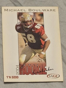 Michael Boulware 2004 Sage Football "Main Set" Base Cards - Picture 1 of 2