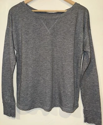 Camiseta Abercrombie & Fitch Suave AF Manga Larga Gris Talla M Mezcla de Algodón Minimalista Foto 1 de 4