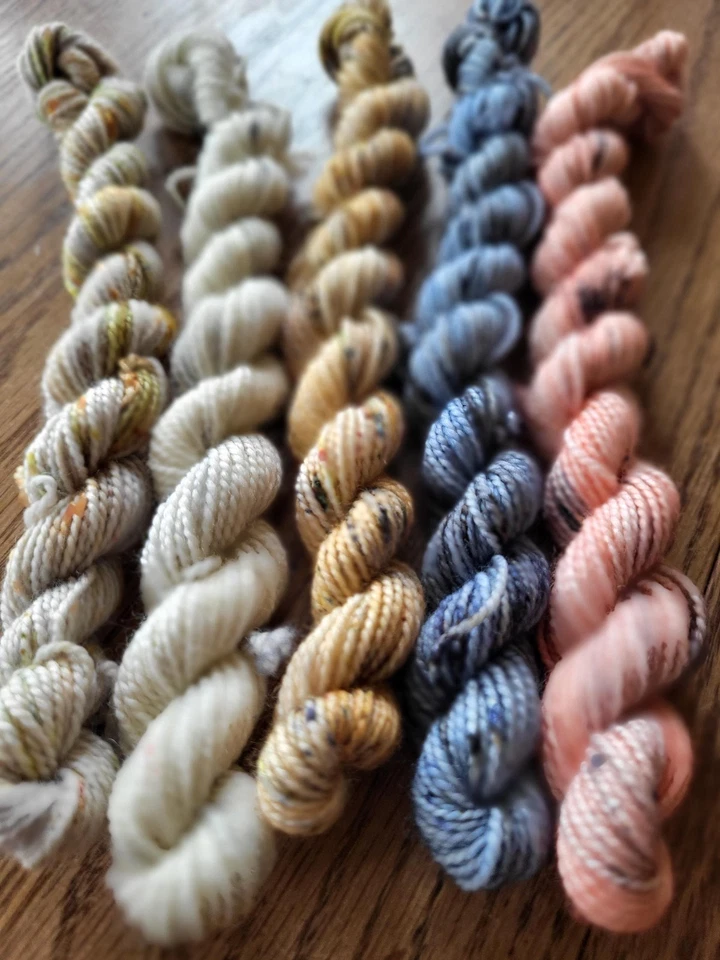 MULTI COLORED Variegated Hand Dyed Yarn: Superwash Merino Sock Yarn Minis - Chinook Set