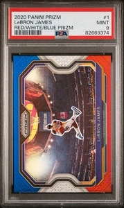 Prizm LeBron James #1 2020-21 RWB Prizm PSA 9 Kobe Tribute Lakers - Imagen 1 de 2