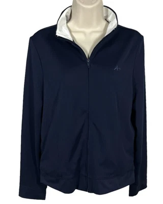 Athletech Women's Jacket Lightweight Windbreaker Pockets Navy Blue Size Medium - Image 1 of 4