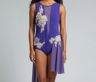 Vestido WEISSMAN Balera Dance roxo solo fantasia enfeitada D12370 SA adulto - Imagem 1 de 4