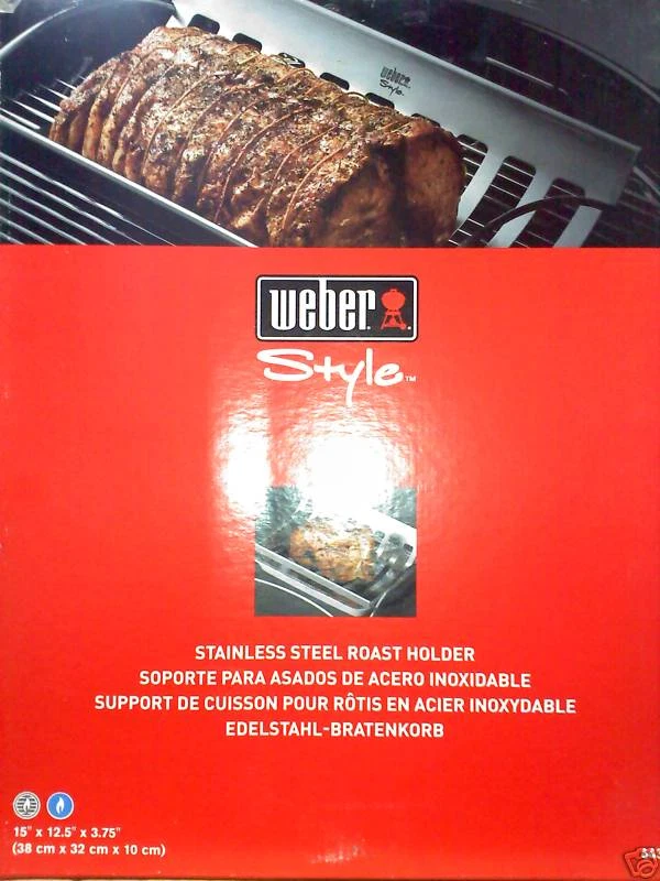 НОВЫЙ WEBER БАРБЕКЮ ТЯЖЕЛАЯ ОБЯЗАННОСТЬ ИЗ НЕРЖАВЕЮЩЕЙ СТАЛИ ПРЕМЬЕР РЕБРО ОБЖАРКИ ГРИЛЬ СТОЙКА ДЕРЖАТЕЛЬ #6436 - Изображение 1 из 1