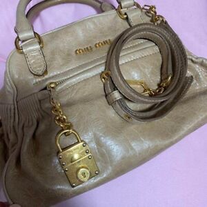Vintage Miumiu Charm Handbag Leather Miu Miu