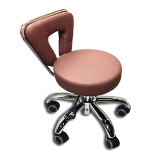 Nail Technician Stool Spa Pedicure Chair Short Stool Adjustable BURGUNDY