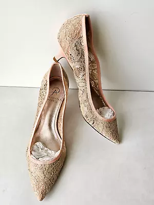 Nuevo PAPELL Mujer Talla 5.5, 6 Oro Rosa Bomba con Suela de Cuero Sandalia Tacón Zapatos Foto 1 de 4