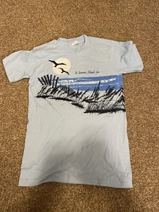 Vintage Single Stitch USA St Simons Island GA Double Sided Shirt Small - Bild 1 von 6