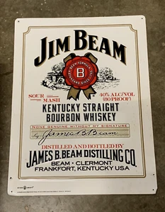2006 JIM BEAN KENTUCKY STRAIGHT BOURBON WHISKEY METAL BAR SIGN 24” X 18” - Picture 1 of 4