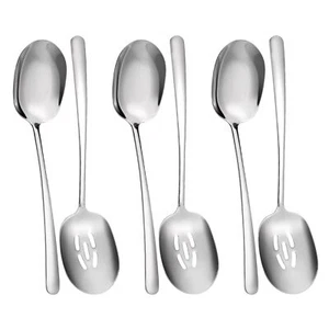 Large Serving Spoons 12 Inch Stainless Steel Slotted Spoon and Serving Spoon ... - Picture 1 of 7