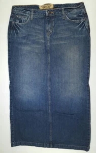 Hint Womens Denim Skirt 36" Long Size 11 - Picture 1 of 12