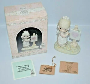 Figura de colección 1986 Precious Moments Loving You Querida chica de San Valentín - Imagen 1 de 12