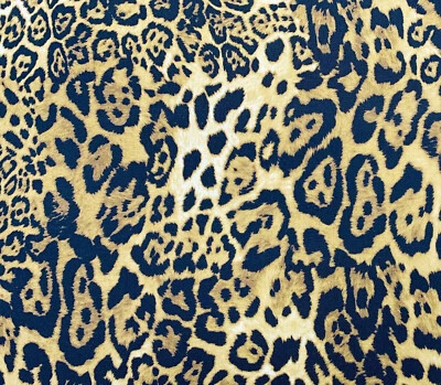 Animal Print Fabric Brown Leopard Print Cotton Craft Fabric Material Metre - Image 1 of 4