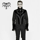 Retro Uniform Trench Steampunk Tailcoat Zipper Coat Male Gothic Long Jacket