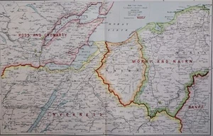 1922 mapa grande de Cromarty, Inverness, Nairn y Moray. 101 años de antigüedad. Escocia. - Imagen 1 de 6