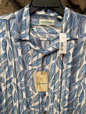 Caribbean Leaf Print Short Sleeve Hawaiian Camp Shirt S,M,L,XL,XXL NWT ST5WC356 - Image 1 of 3