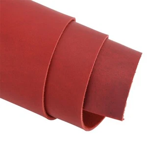 Crazy Horse Leather Square 5/6 OZ (2.0mm) Cowhide Handmade Leather in Red - Picture 1 of 35