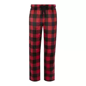 Fruit of The Loom Men's Red Plaid Fleece Lounge Sleepwear Pajama Pants: S-3XL - Picture 1 of 6