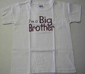 Big Brother T-Shirt In Block Letters, Size Small (6-8), White, Brand New - Picture 1 of 2