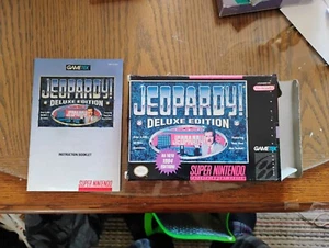 Jeopardy -- Deluxe Edition (Super Nintendo SNES, 1993) Box/manual only see descr - Picture 1 of 20