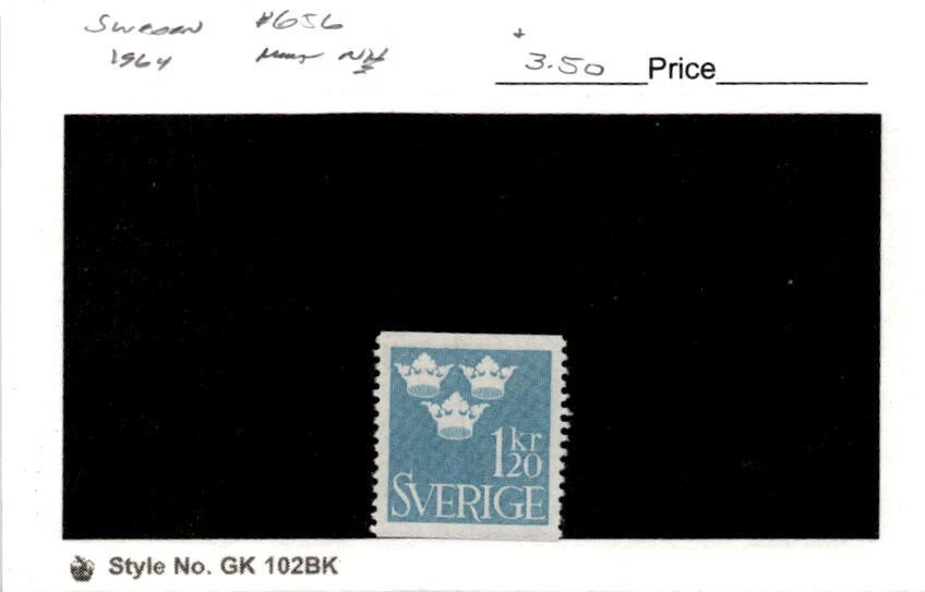 Швеция, почтовая марка, No656 как новая без наклеек и следов, 1964 Crown (AB) - Изображение 1 из 1