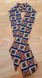 Blue Orange Yellow Floral Scarf 53" x 4" - Picture 1 of 6