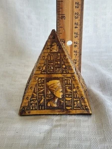 Mini pirámide egipcia 3" estatuilla de resina decoración del hogar edificio antiguo Egipto recuerdo - Imagen 1 de 15