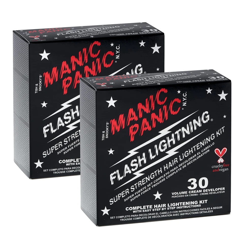 Kit de blanqueador de cabello MANIC PANIC Flash Lightning - Blanqueador en polvo + Desarrollo de 30 volúmenes Foto 1 de 4